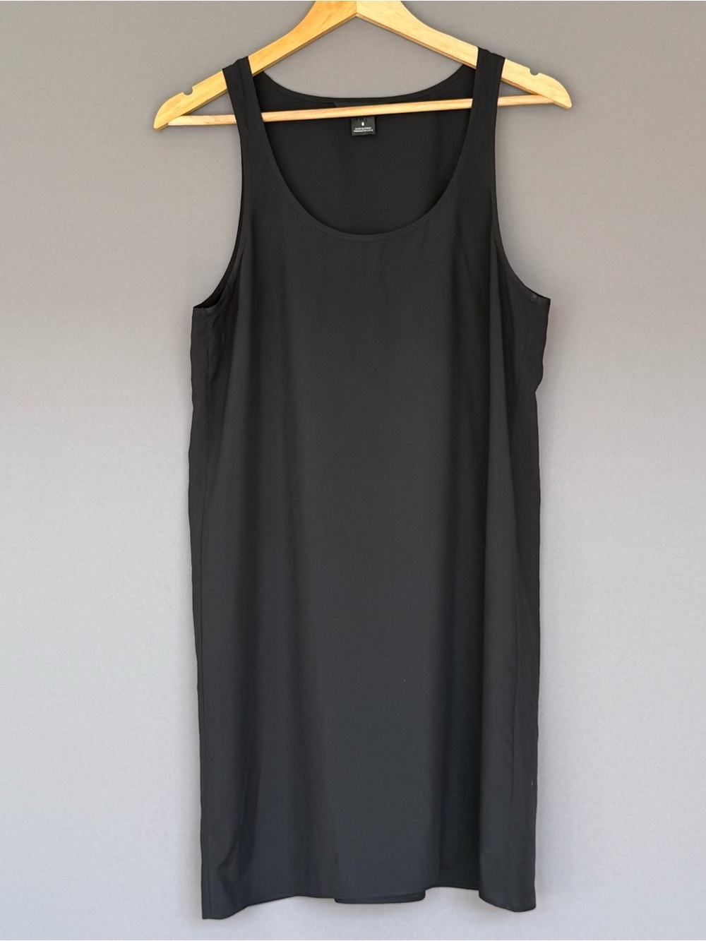 Club Monaco 100% Silk Black Trapeze Shift Dress Womens 8 Minimalist
